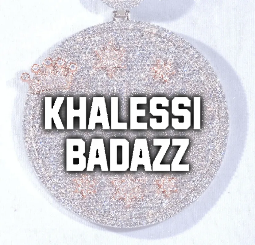 CUSTOM LETTER NECKLACE 3D BIG CROWN DISC sold by The GUU Shop