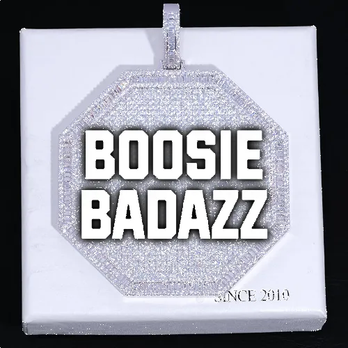 CUSTOM LETTER NECKLACE 3D BIG OCTAGON sold by The GUU Shop