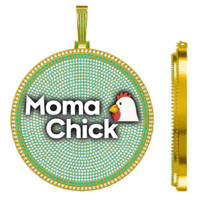 CUSTOM LETTER NECKLACE 3D BIG DISC sold by The GUU Shop