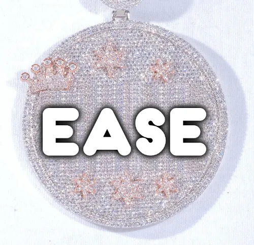 CUSTOM LETTER NECKLACE 3D BIG CROWN DISC sold by The GUU Shop