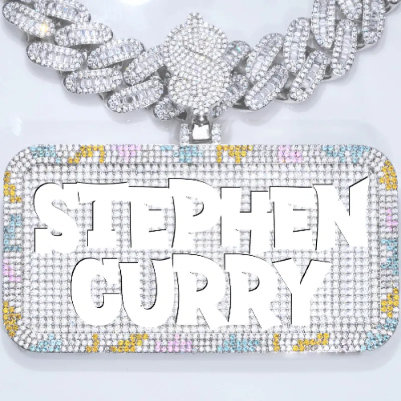 CUSTOM LETTER NECKLACE 3D COLORFUL SQUARE sold by The GUU Shop