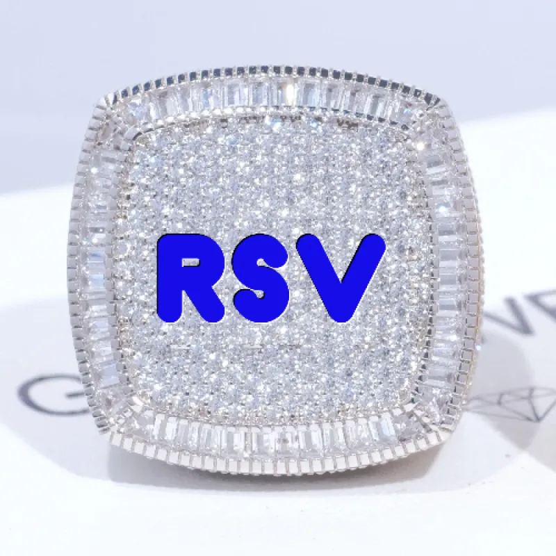 CUSTOM LETTER 3D ICED RING sold by The GUU Shop