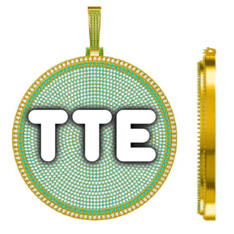 CUSTOM LETTER NECKLACE 3D BIG DISC sold by The GUU Shop