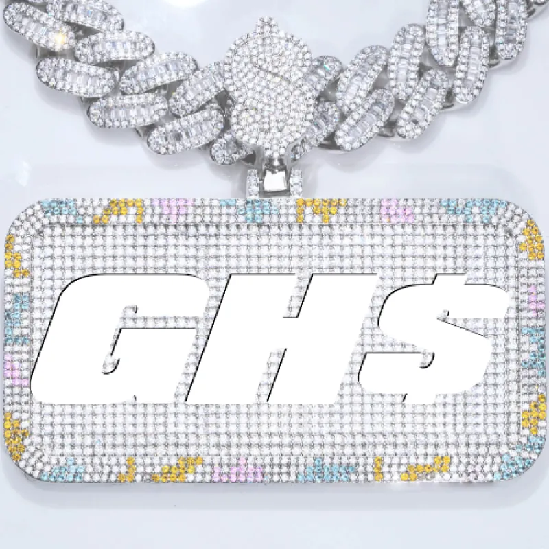 CUSTOM LETTER NECKLACE 3D COLORFUL SQUARE sold by The GUU Shop