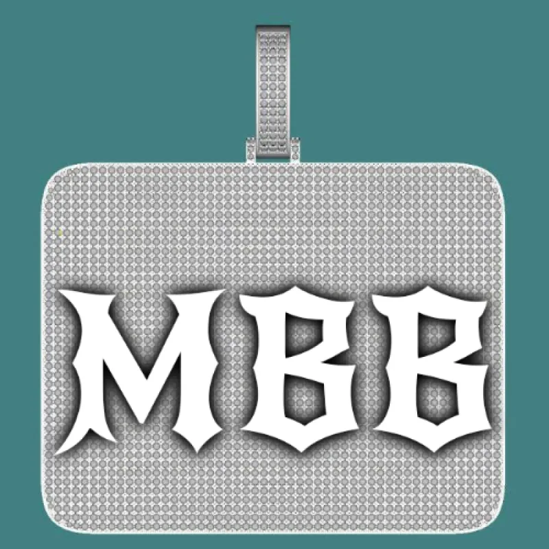 CUSTOM LETTER NECKLACE 3D BIG SQUARE sold by The GUU Shop