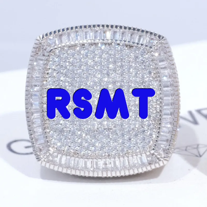 CUSTOM LETTER 3D ICED RING sold by The GUU Shop