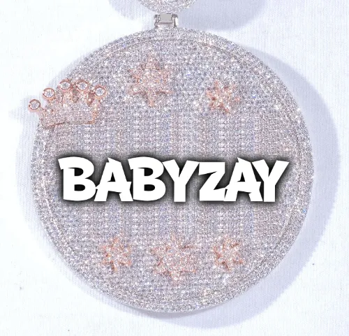 CUSTOM LETTER NECKLACE 3D BIG CROWN DISC sold by The GUU Shop