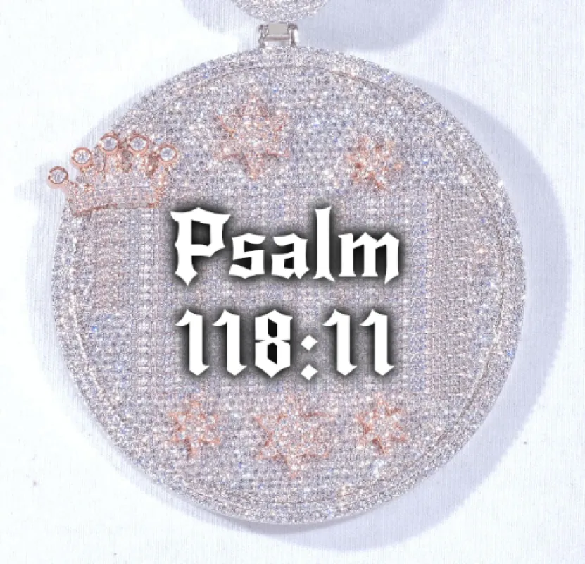 CUSTOM LETTER NECKLACE 3D BIG CROWN DISC sold by The GUU Shop