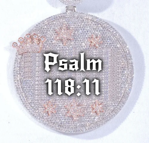 CUSTOM LETTER NECKLACE 3D BIG CROWN DISC sold by The GUU Shop