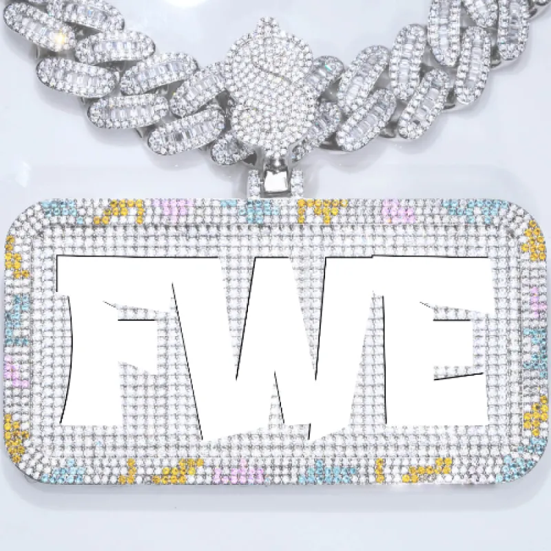 CUSTOM LETTER NECKLACE 3D COLORFUL SQUARE sold by The GUU Shop