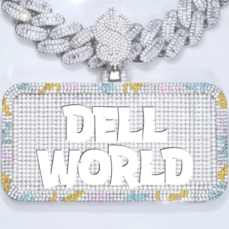 CUSTOM LETTER NECKLACE 3D COLORFUL SQUARE sold by The GUU Shop