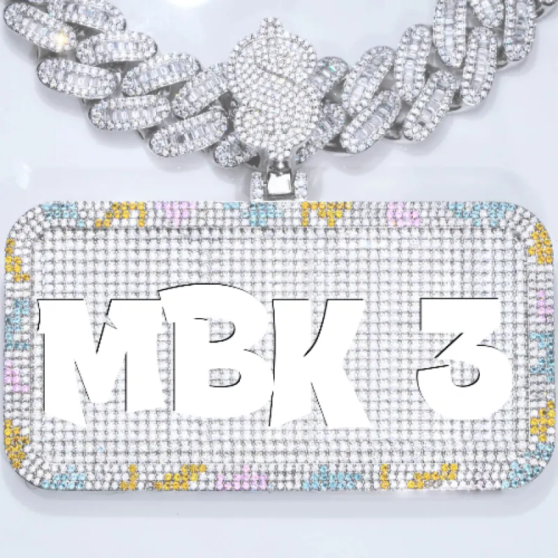 CUSTOM LETTER NECKLACE 3D COLORFUL SQUARE sold by The GUU Shop