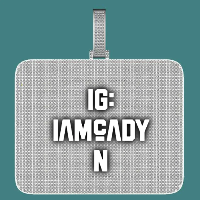 CUSTOM LETTER NECKLACE 3D BIG SQUARE sold by The GUU Shop