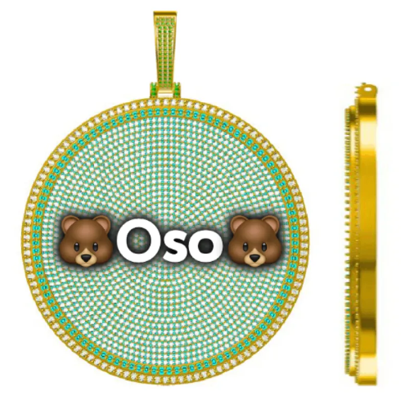 CUSTOM LETTER NECKLACE 3D BIG DISC sold by The GUU Shop