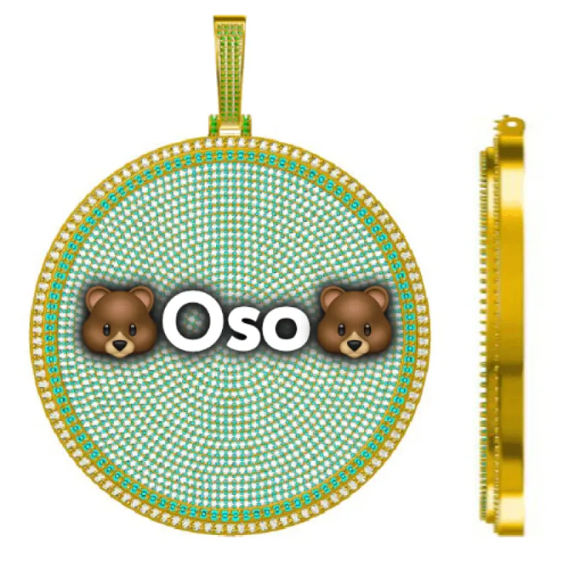 CUSTOM LETTER NECKLACE 3D BIG DISC sold by The GUU Shop