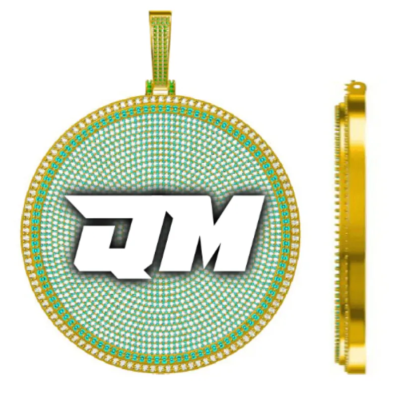 CUSTOM LETTER NECKLACE 3D BIG DISC sold by The GUU Shop