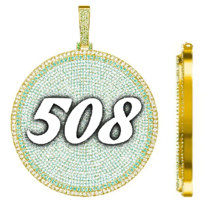 CUSTOM LETTER NECKLACE 3D BIG DISC sold by The GUU Shop