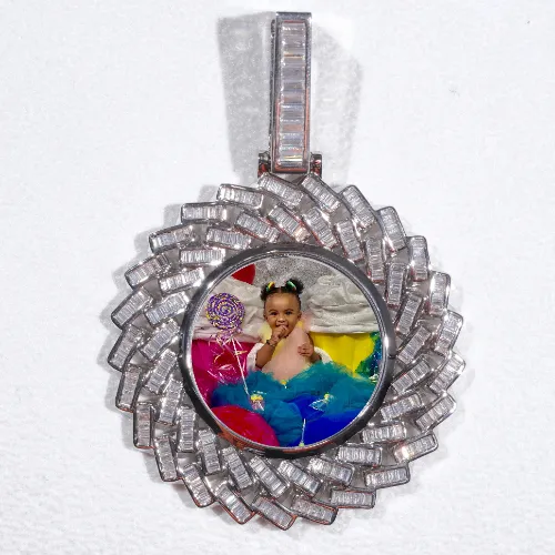 Large 3D Baguette Custom Picture Pendant sold by The GUU Shop