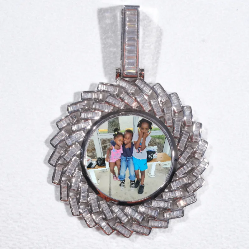 Large 3D Baguette Custom Picture Pendant sold by The GUU Shop