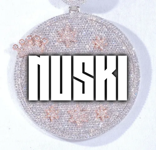 CUSTOM LETTER NECKLACE 3D BIG CROWN DISC sold by The GUU Shop