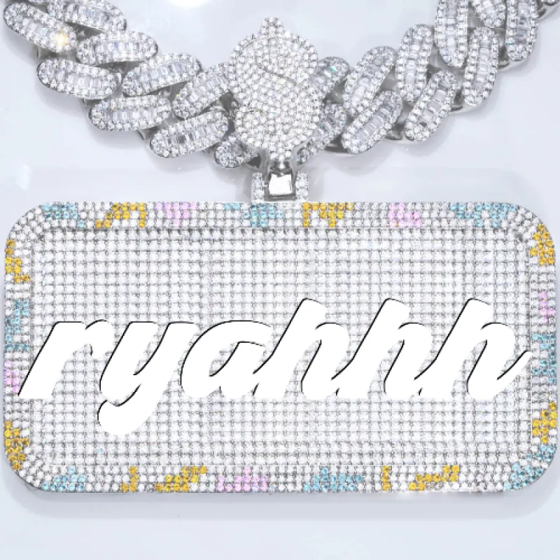 CUSTOM LETTER NECKLACE 3D COLORFUL SQUARE sold by The GUU Shop