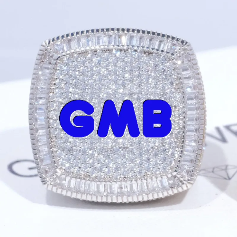 CUSTOM LETTER 3D ICED RING sold by The GUU Shop