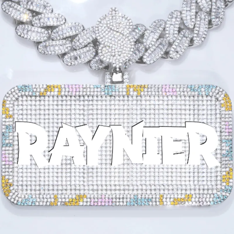 CUSTOM LETTER NECKLACE 3D COLORFUL SQUARE sold by The GUU Shop