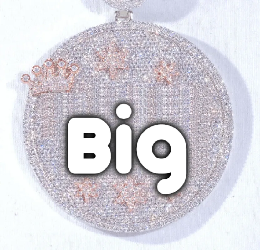 CUSTOM LETTER NECKLACE 3D BIG CROWN DISC made by The GUU Shop