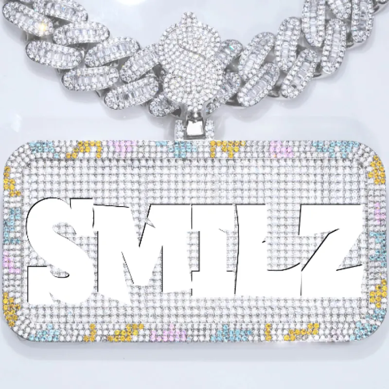 CUSTOM LETTER NECKLACE 3D COLORFUL SQUARE sold by The GUU Shop