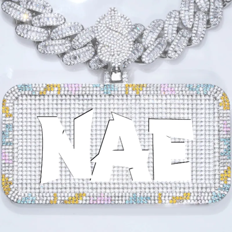 CUSTOM LETTER NECKLACE 3D COLORFUL SQUARE sold by The GUU Shop