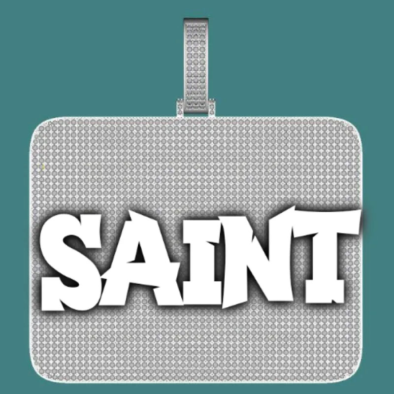 CUSTOM LETTER NECKLACE 3D BIG SQUARE sold by The GUU Shop