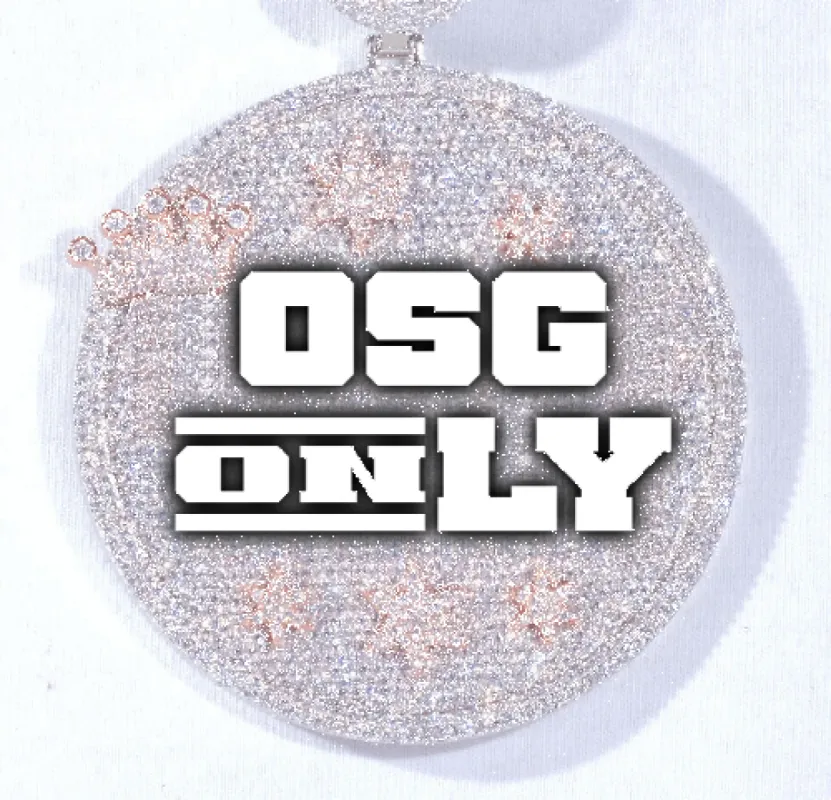 CUSTOM LETTER NECKLACE 3D BIG CROWN DISC sold by The GUU Shop