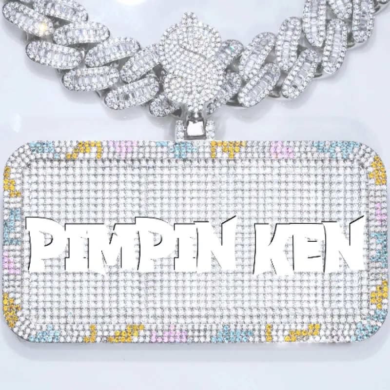 CUSTOM LETTER NECKLACE 3D COLORFUL SQUARE sold by The GUU Shop