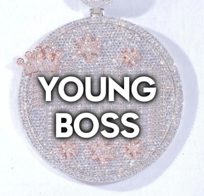 CUSTOM LETTER NECKLACE 3D BIG CROWN DISC sold by The GUU Shop