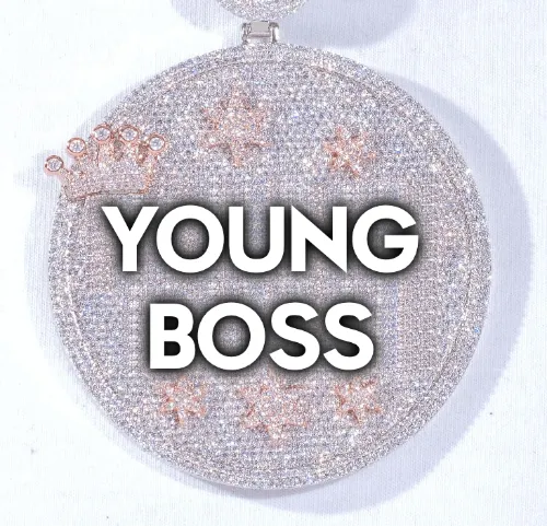 CUSTOM LETTER NECKLACE 3D BIG CROWN DISC sold by The GUU Shop