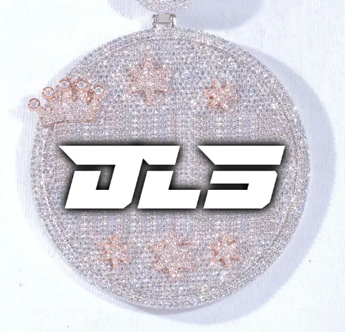 CUSTOM LETTER NECKLACE 3D BIG CROWN DISC sold by The GUU Shop