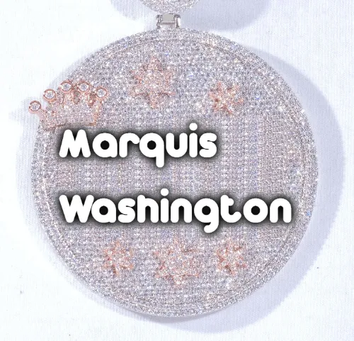 CUSTOM LETTER NECKLACE 3D BIG CROWN DISC sold by The GUU Shop