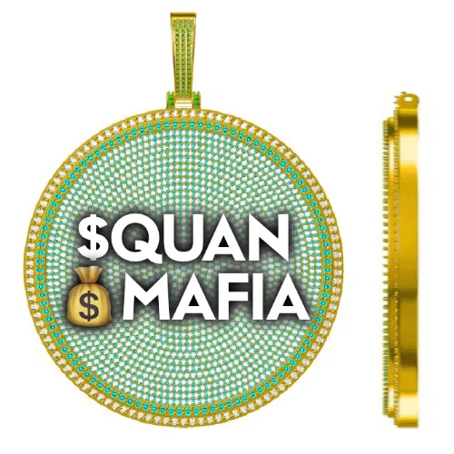 CUSTOM LETTER NECKLACE 3D BIG DISC sold by The GUU Shop