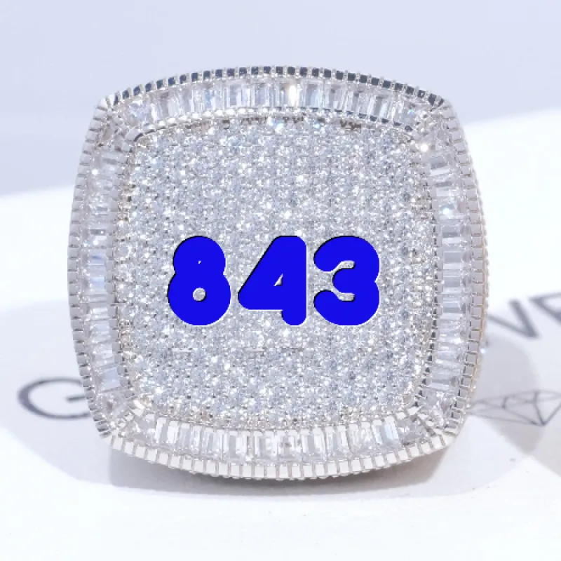 CUSTOM LETTER 3D ICED RING sold by The GUU Shop