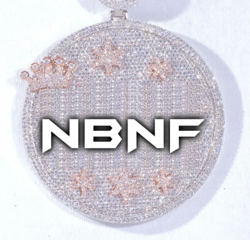 CUSTOM LETTER NECKLACE 3D BIG CROWN DISC sold by The GUU Shop