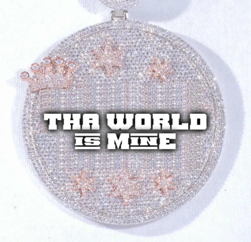 CUSTOM LETTER NECKLACE 3D BIG CROWN DISC sold by The GUU Shop