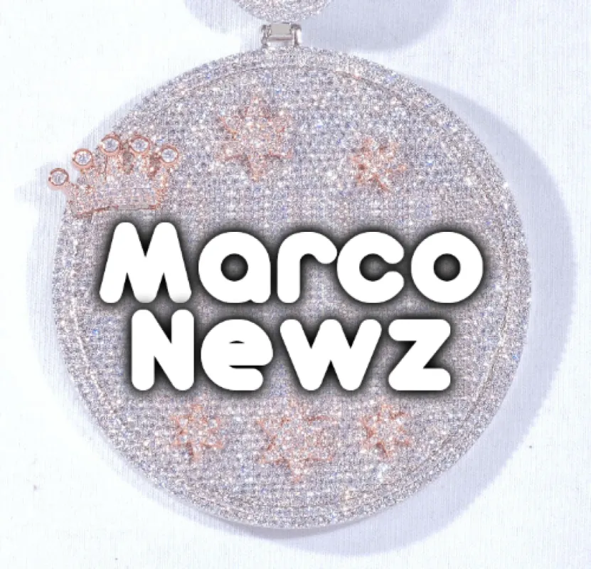 CUSTOM LETTER NECKLACE 3D BIG CROWN DISC sold by The GUU Shop