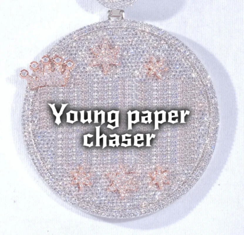 CUSTOM LETTER NECKLACE 3D BIG CROWN DISC made by The GUU Shop