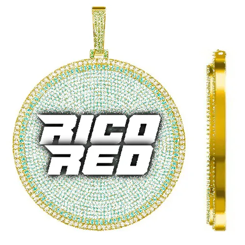 CUSTOM LETTER NECKLACE 3D BIG DISC sold by The GUU Shop