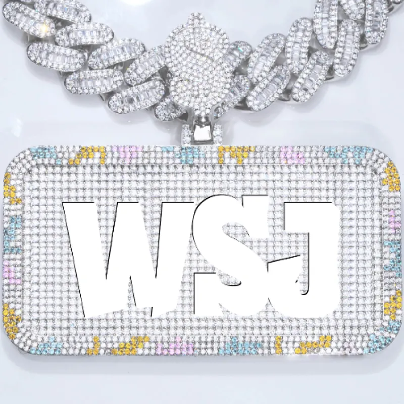 CUSTOM LETTER NECKLACE 3D COLORFUL SQUARE sold by The GUU Shop