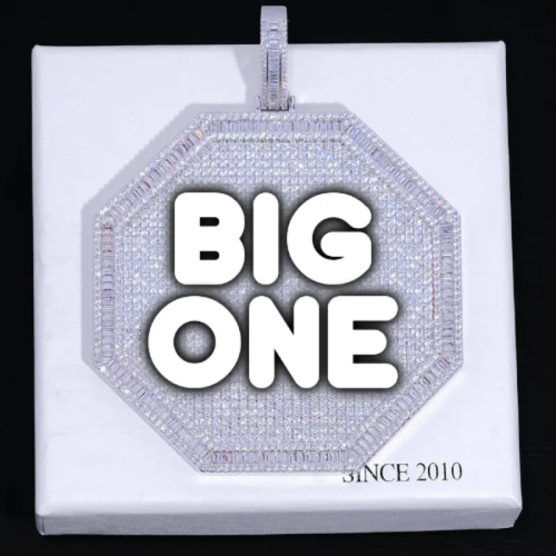 CUSTOM LETTER NECKLACE 3D BIG OCTAGON sold by The GUU Shop