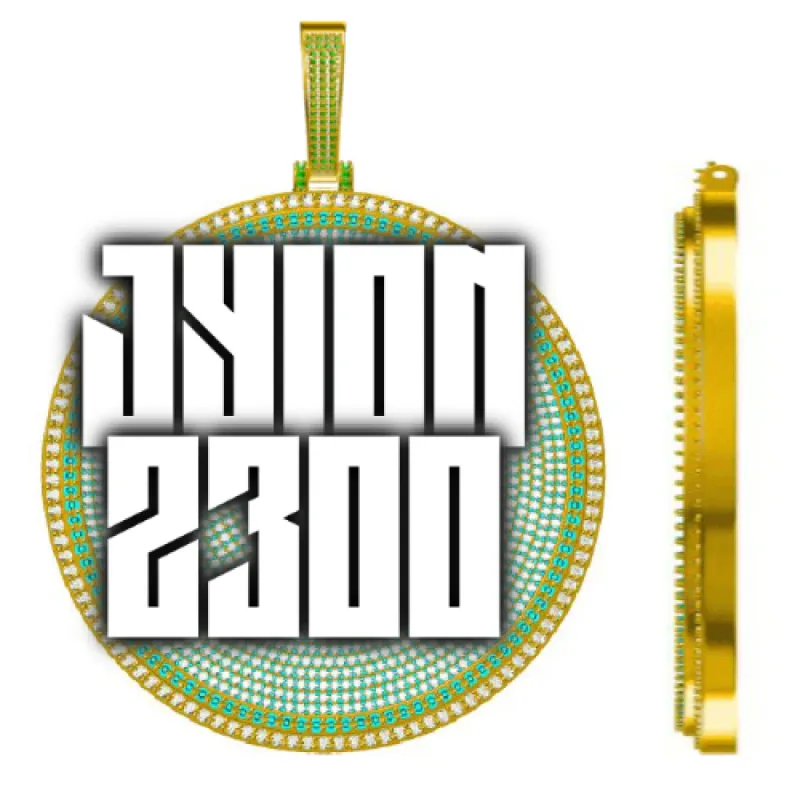 CUSTOM LETTER NECKLACE 3D BIG DISC sold by The GUU Shop