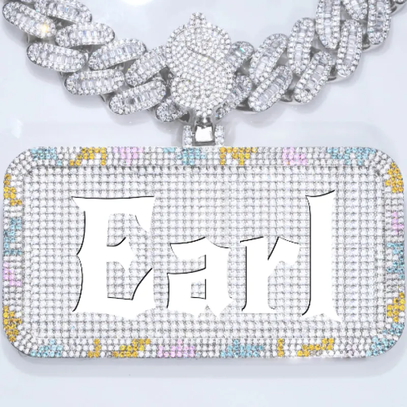 CUSTOM LETTER NECKLACE 3D COLORFUL SQUARE sold by The GUU Shop