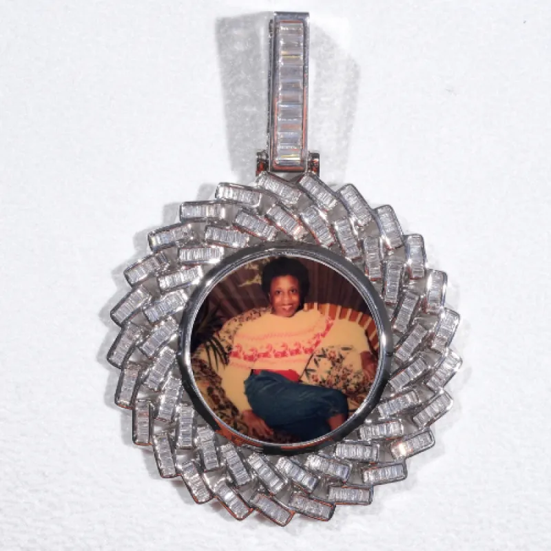 Large 3D Baguette Custom Picture Pendant sold by The GUU Shop