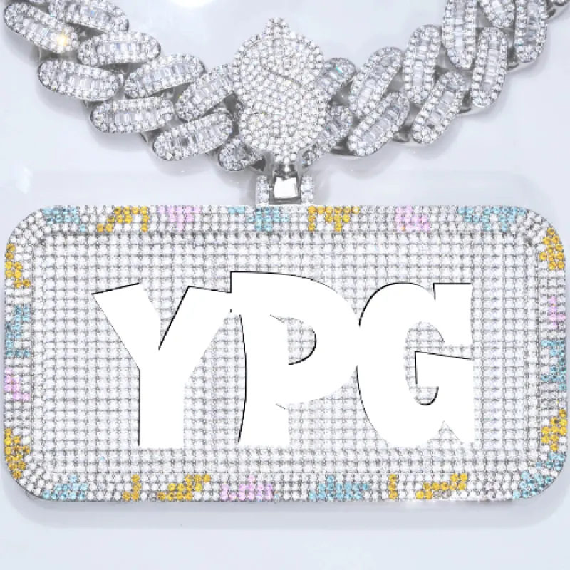 CUSTOM LETTER NECKLACE 3D COLORFUL SQUARE sold by The GUU Shop